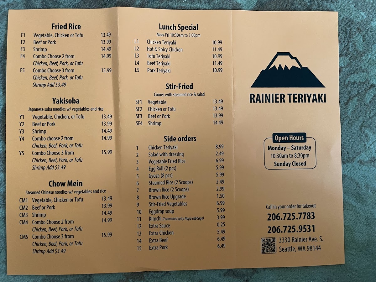 Rainier Teriyaki Menu - Image 6